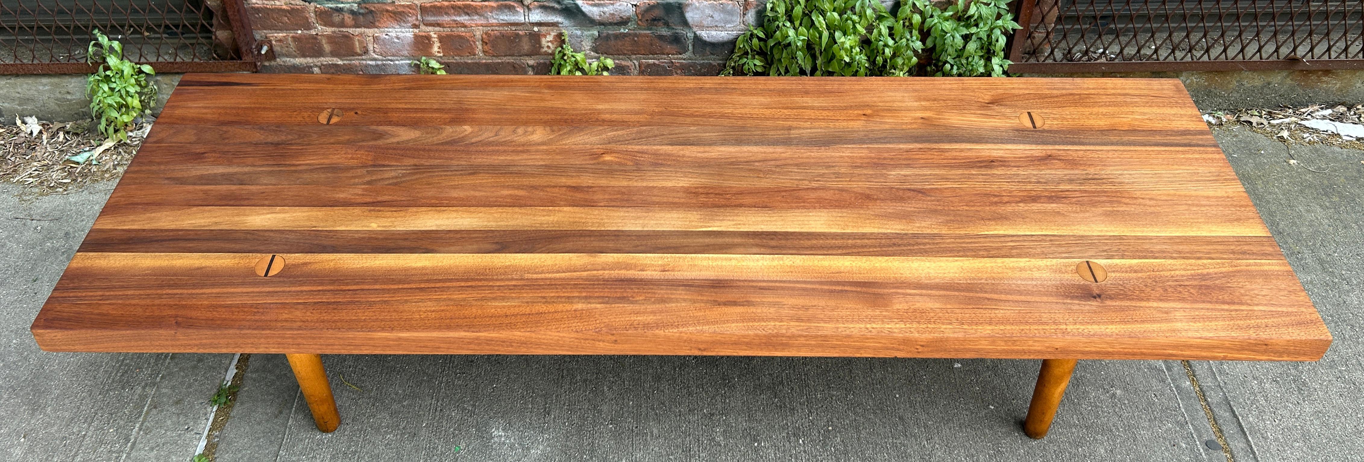 Mid-Century Modern Mid century American Studio Craft Walnut Bench or Coffee Table For Sale