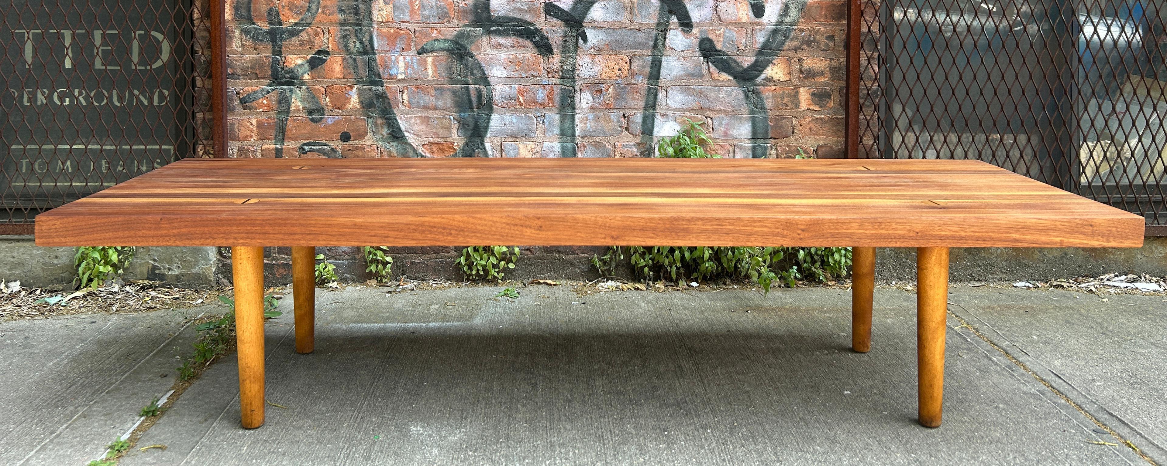 Woodwork Mid century American Studio Craft Walnut Bench or Coffee Table For Sale