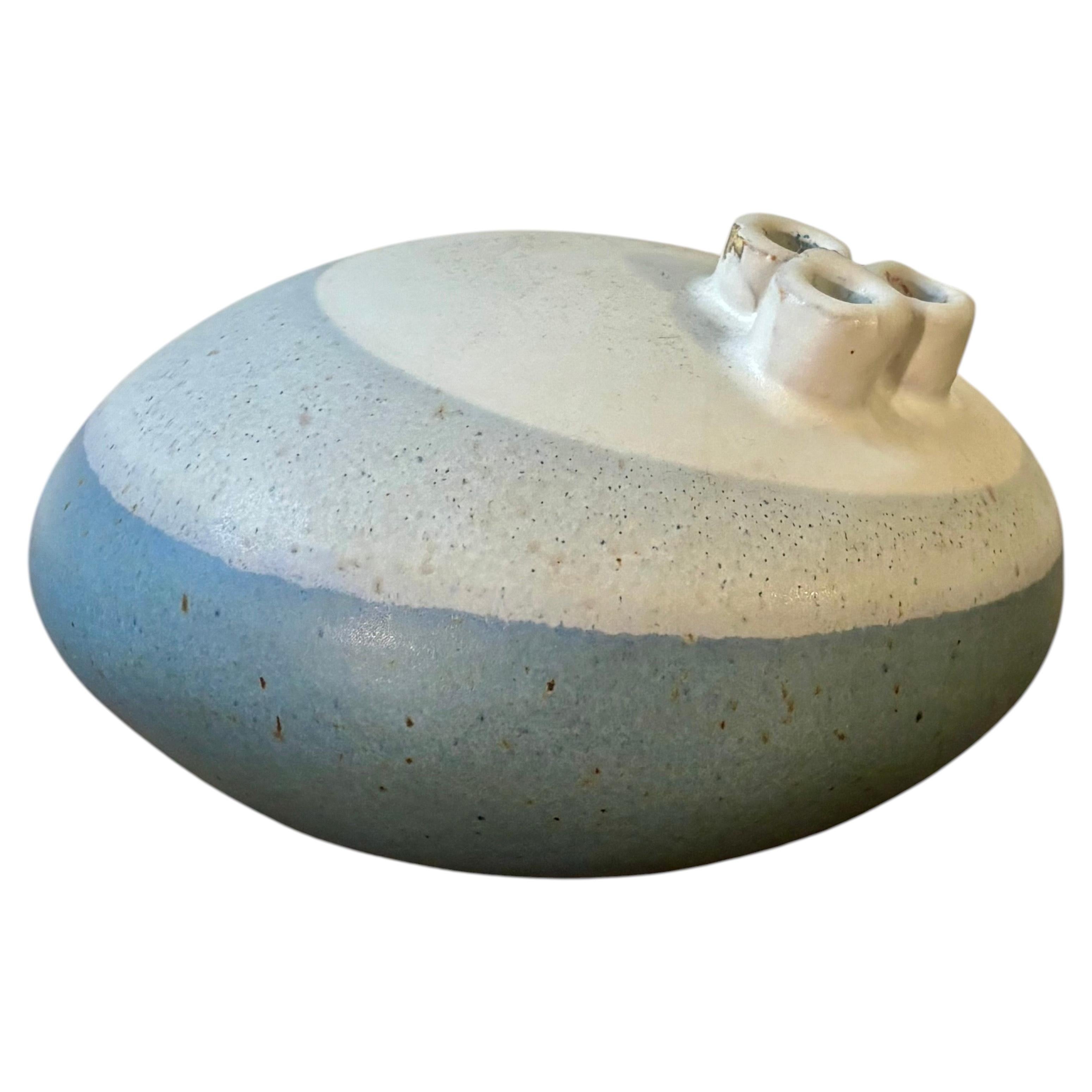 Mid Century American Studio Pottery Three Stem Weed Pot by Isabel Parks For Sale