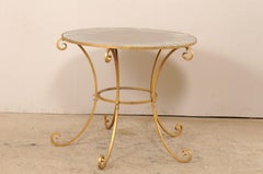 Midcentury American Tall Center Table with Églomisé Sunburst Mirrored Top