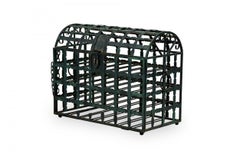 Mid-Century American "Treasure Chest" Iron Wine Rack with Latched Draw-Door