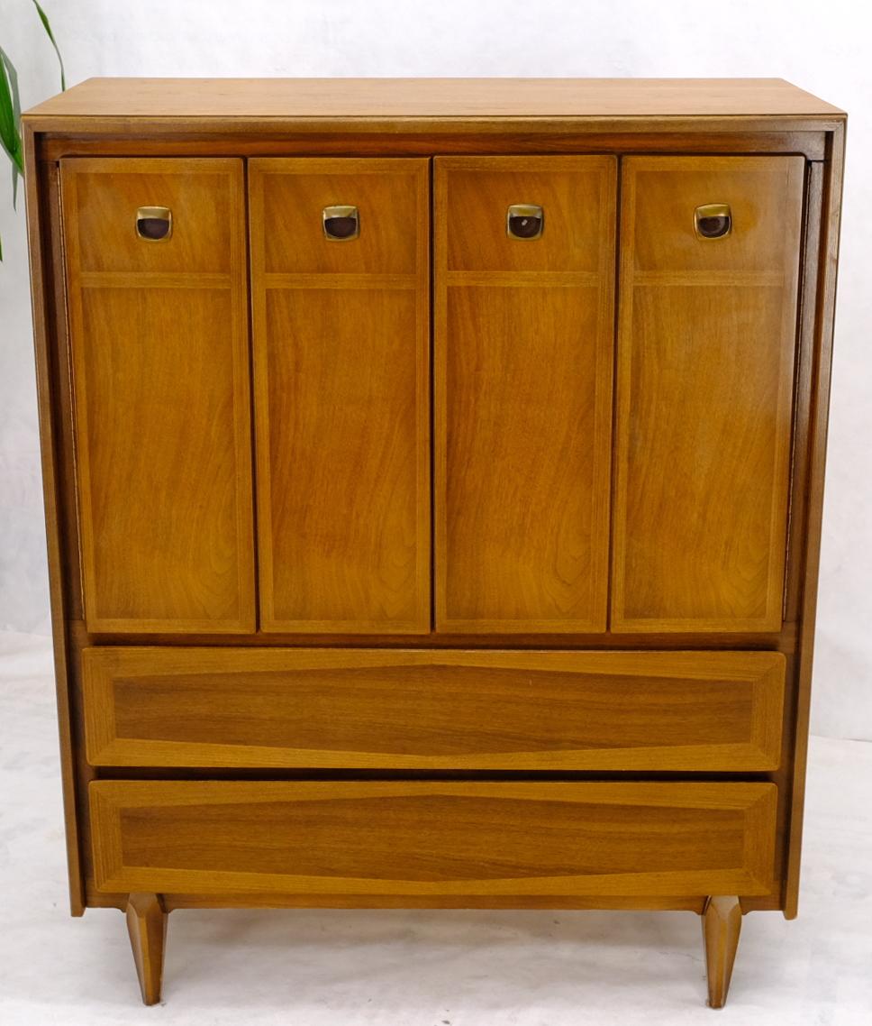 Mid-Century Modern Mid Century American Walnut Gentleman's Chest Dresser w/ Two Doors Compartment For Sale
