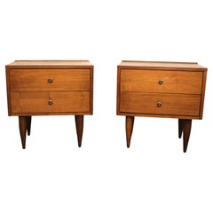 Vintage Mid-Century American Walnut Nightstands by Harmony House