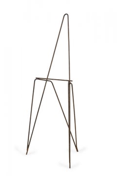 Mid-Century American Wrought Iron Minimalist Tripod Easel