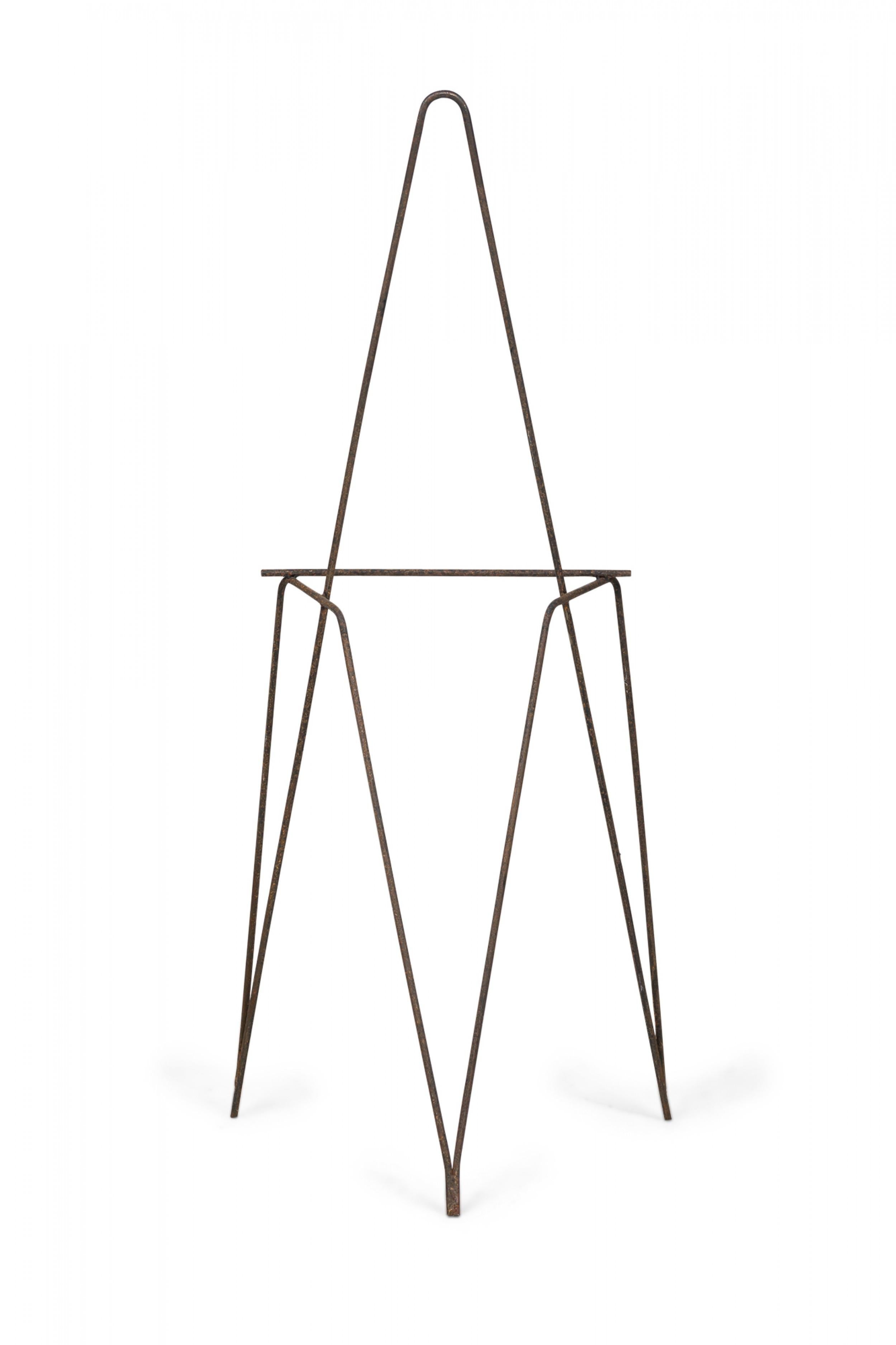 Amerikanische schmiedeeiserne Minimalistische Staffelei aus der Mitte des Jahrhunderts (Moderne der Mitte des Jahrhunderts) im Angebot