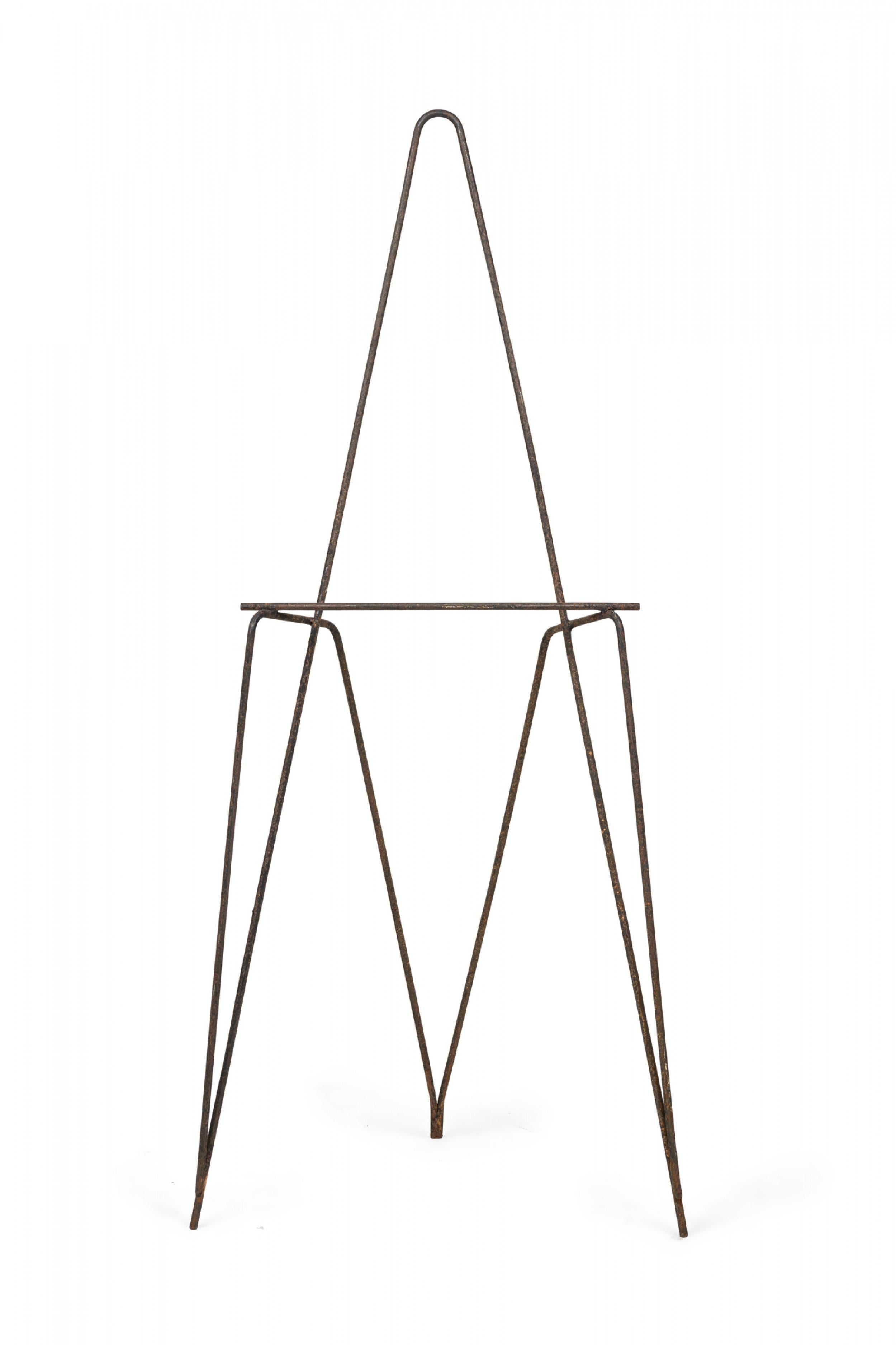 Amerikanische schmiedeeiserne Minimalistische Staffelei aus der Mitte des Jahrhunderts (Handgefertigt) im Angebot