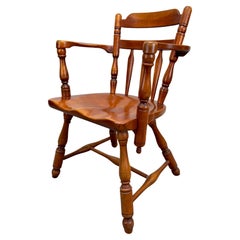 Retro Mid-Century Americana Maple Wood Carved Chair, Armchair 