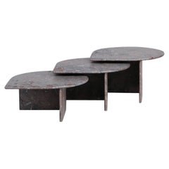 Mid-Century Ammonite Stone Nesting Coffee Tables