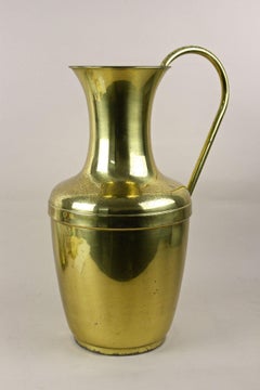 Mid Century Amphora Brass Vase With Handle, Floor Vase, Austria circa 1940/50s