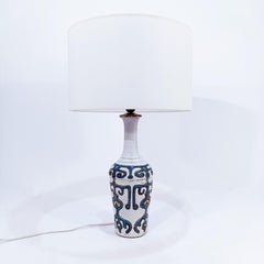 Mid-Century and French Riviera hand-crafted ceramic table lamp, Spain, 1960s