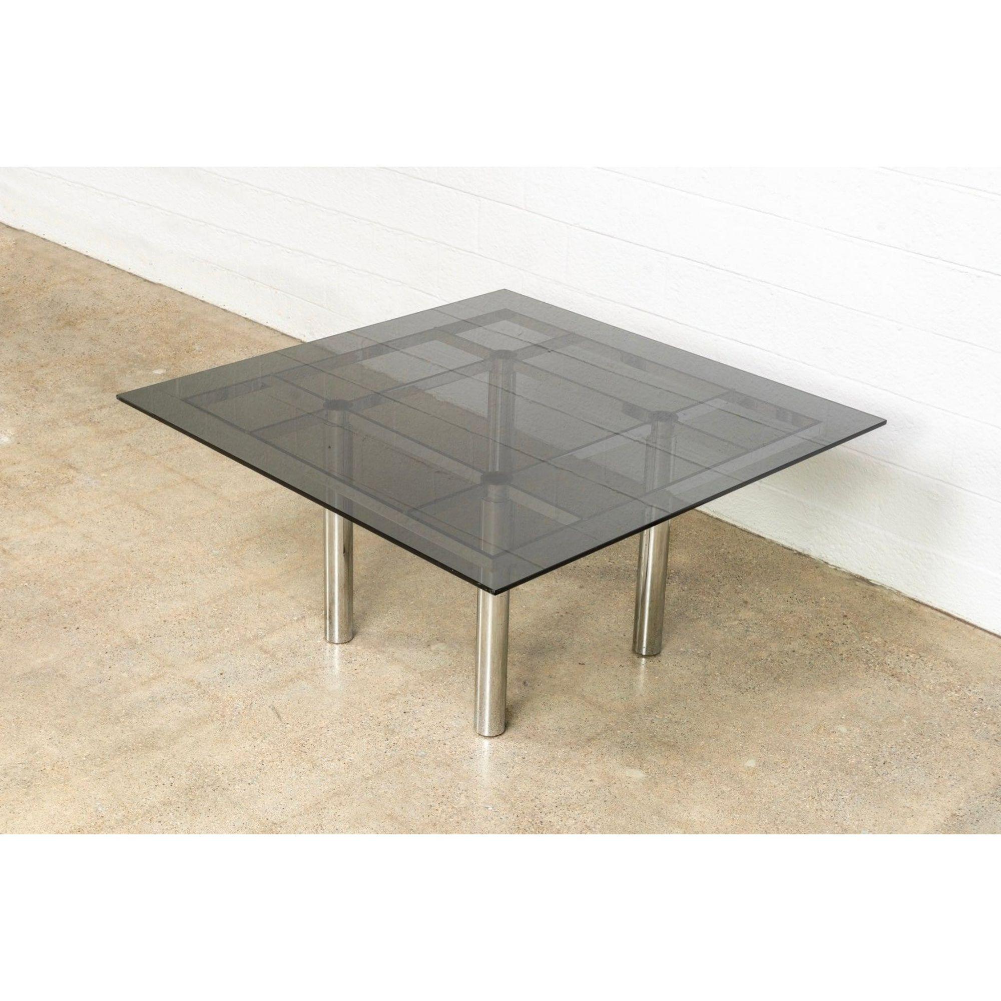 Mid-Century Modern Mid Century 'Andre' Dining Table in Glass & Chrome by Tobia Scarpa