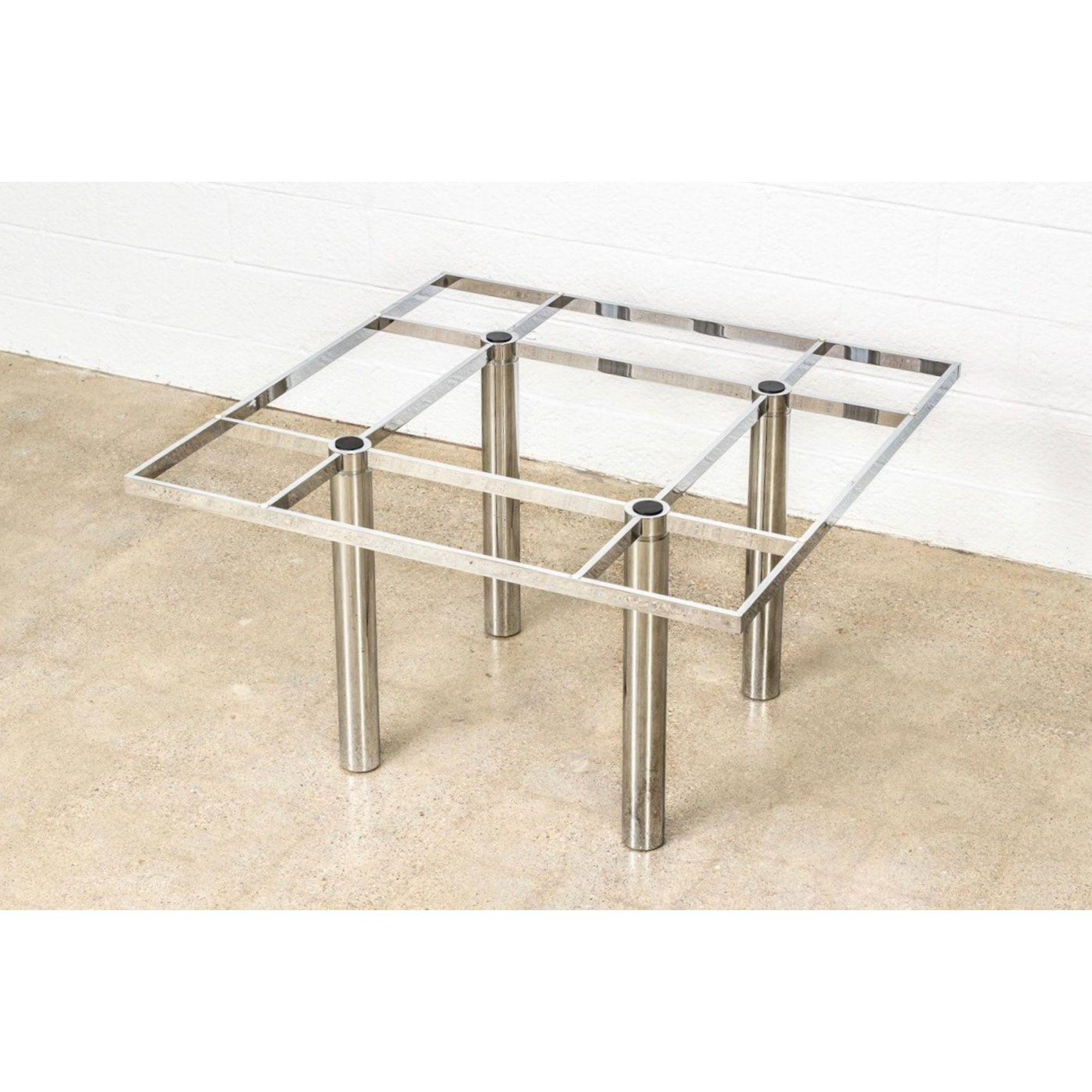 Mid Century 'Andre' Dining Table in Glass & Chrome by Tobia Scarpa 1