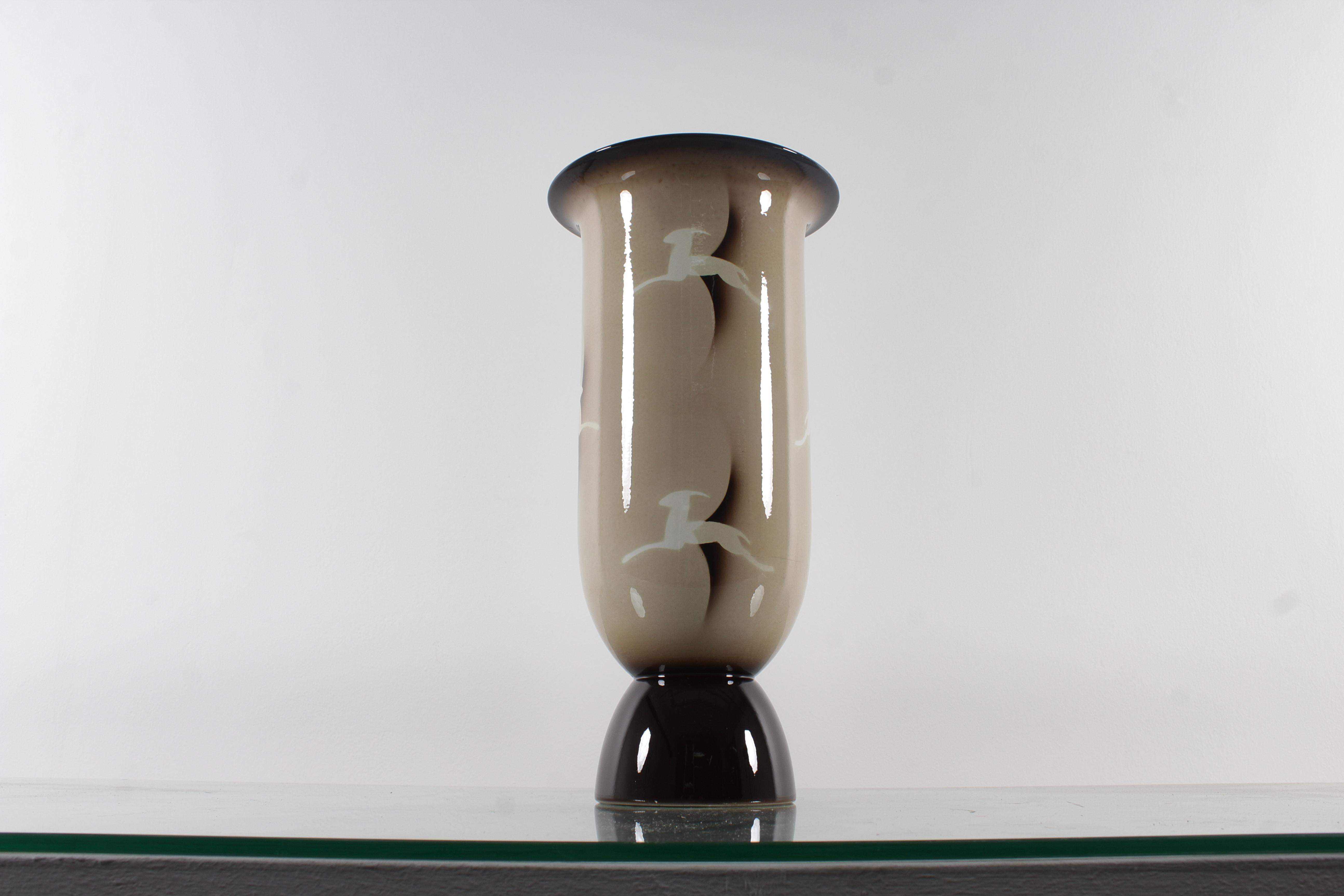 Vase en céramique aérographe Andrea Galvani Pordenone du milieu du siècle, Italie des années 1930 en vente 4
