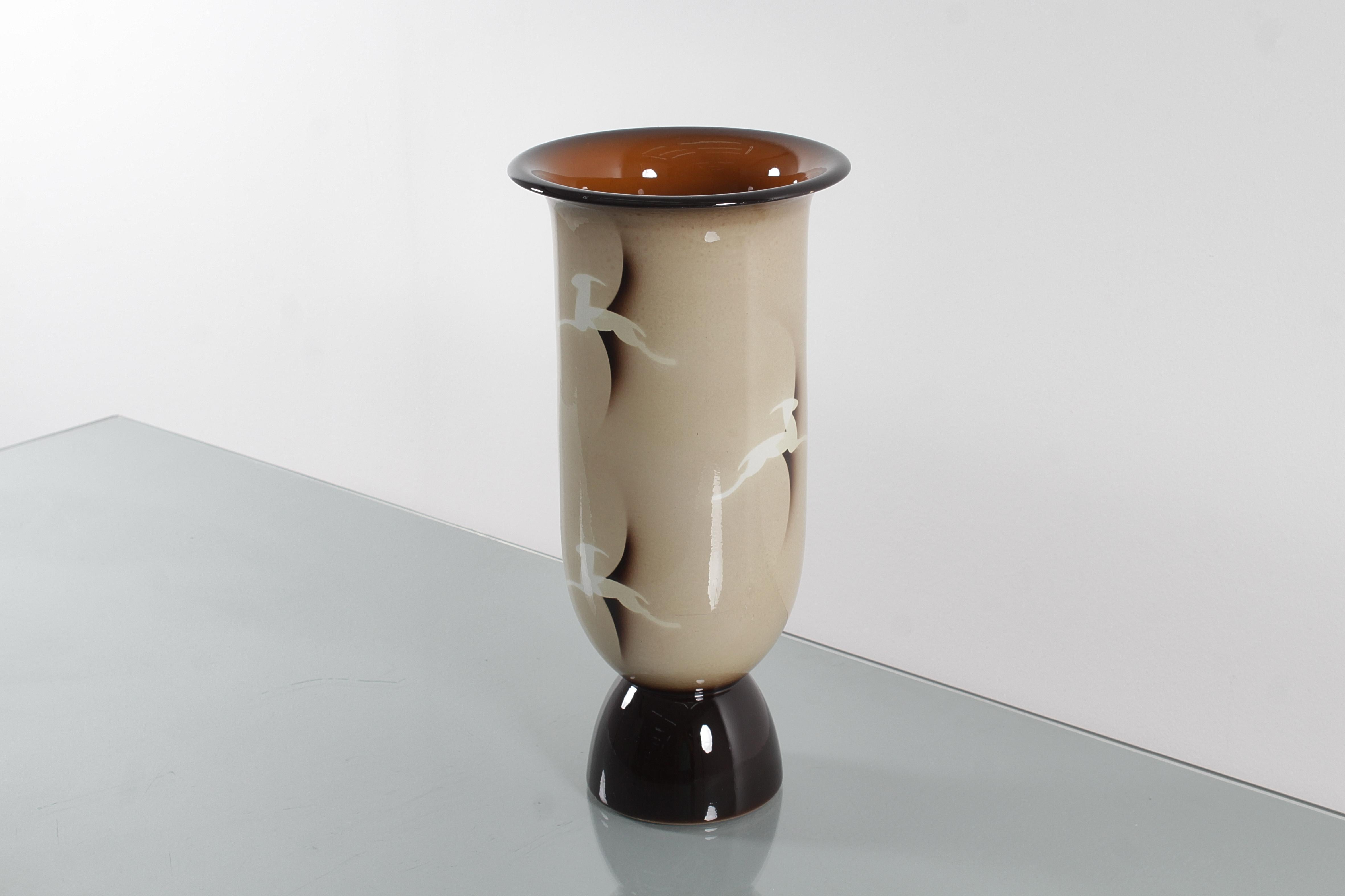 Vase en céramique aérographe Andrea Galvani Pordenone du milieu du siècle, Italie des années 1930 en vente 1