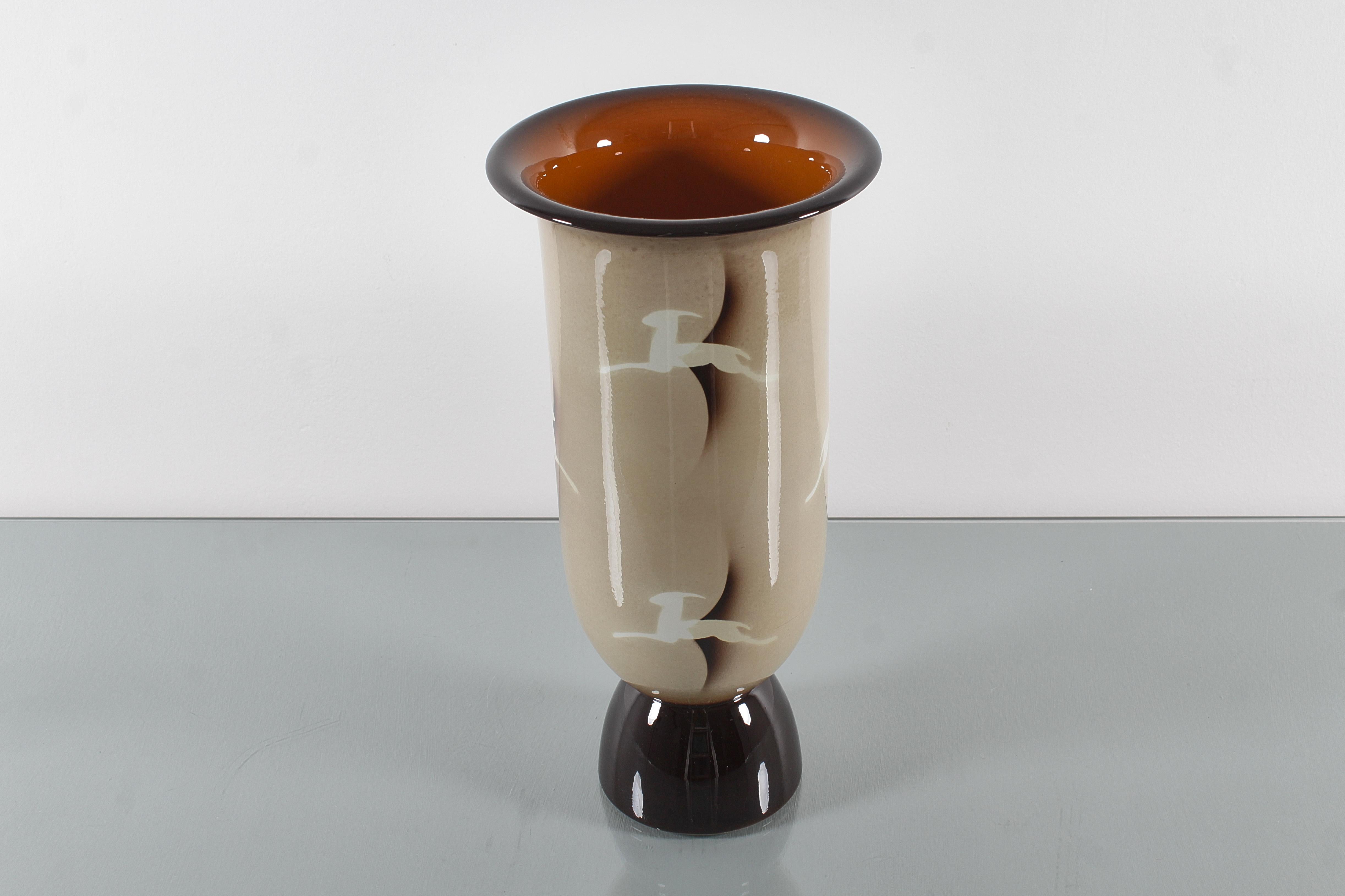 Vase en céramique aérographe Andrea Galvani Pordenone du milieu du siècle, Italie des années 1930 en vente 2