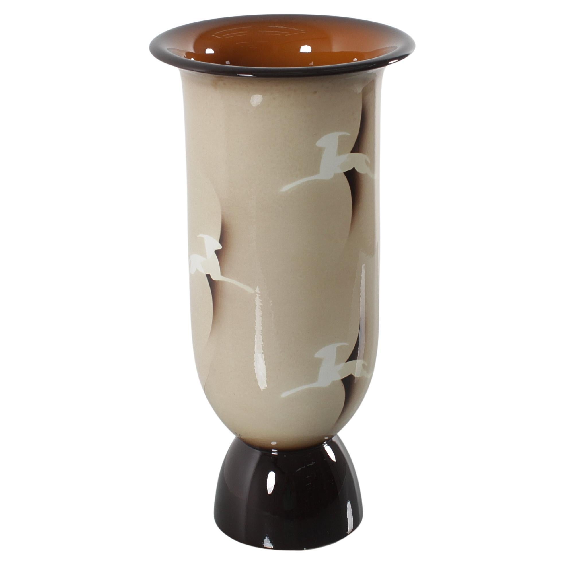 Mid-Century Andrea Galvani Pordenone Airbrushed Ceramic Vase, 1930s Italy