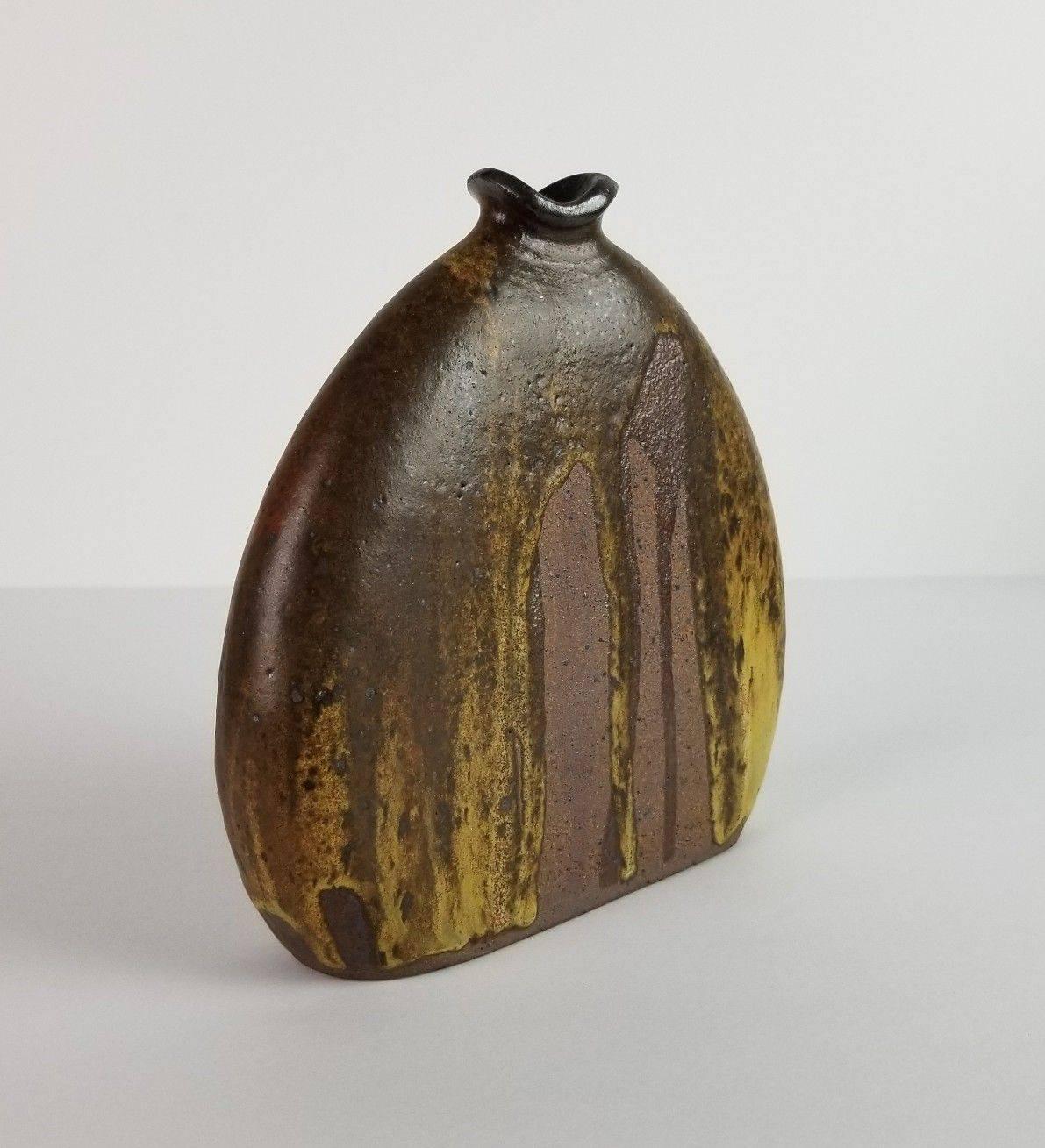 American Midcentury Andrew Bergloff Stoneware Vase For Sale