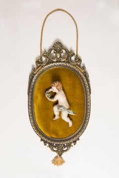 Escultura cuadro de yeso Ángel de mediados de siglo, Italia, años 60