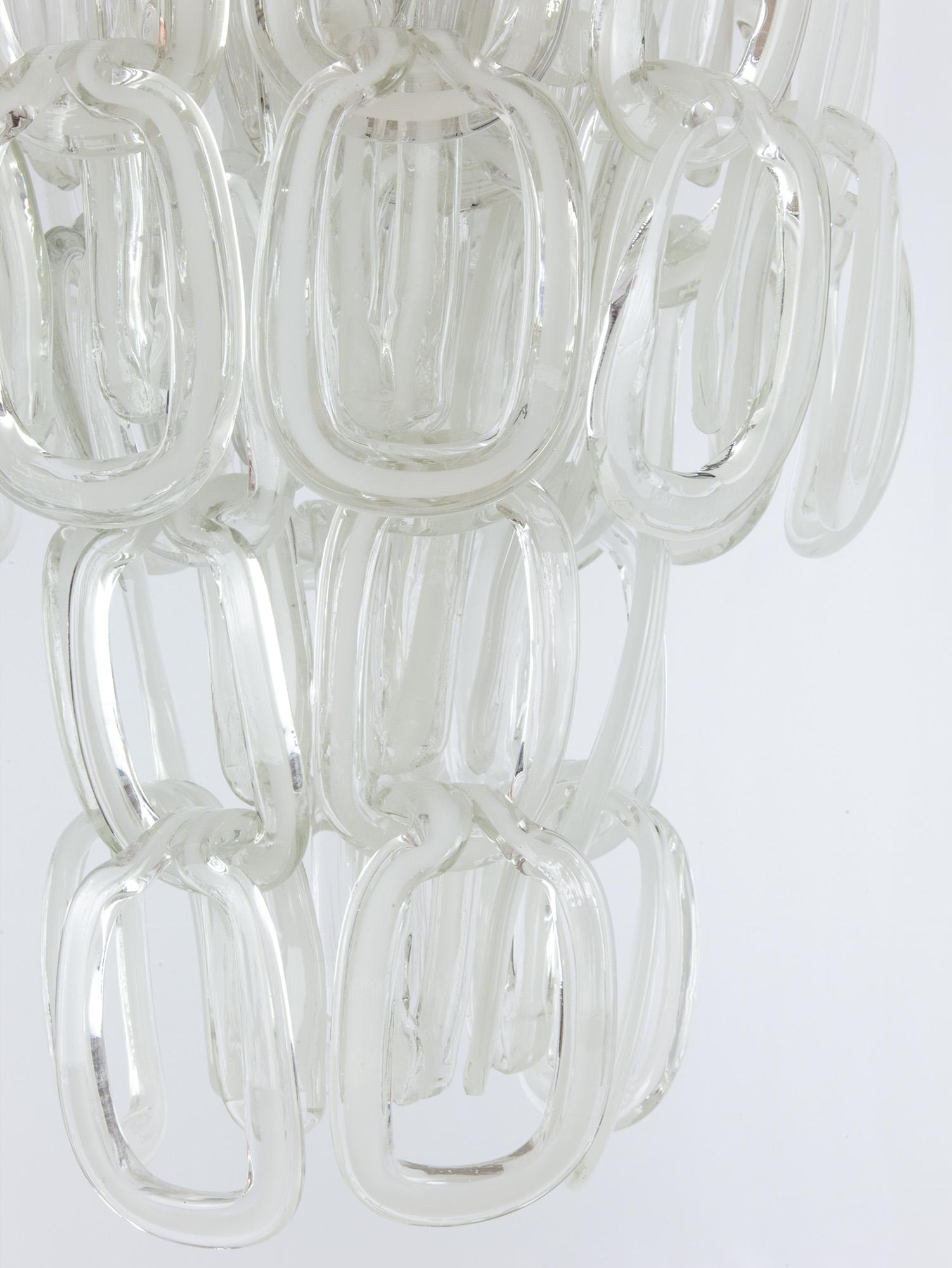 Mid-Century, Angelo Mangiarotti, Giogali Glass Chandelier, Vistosi, Italy, 1960s In Good Condition In PRESTON, AU