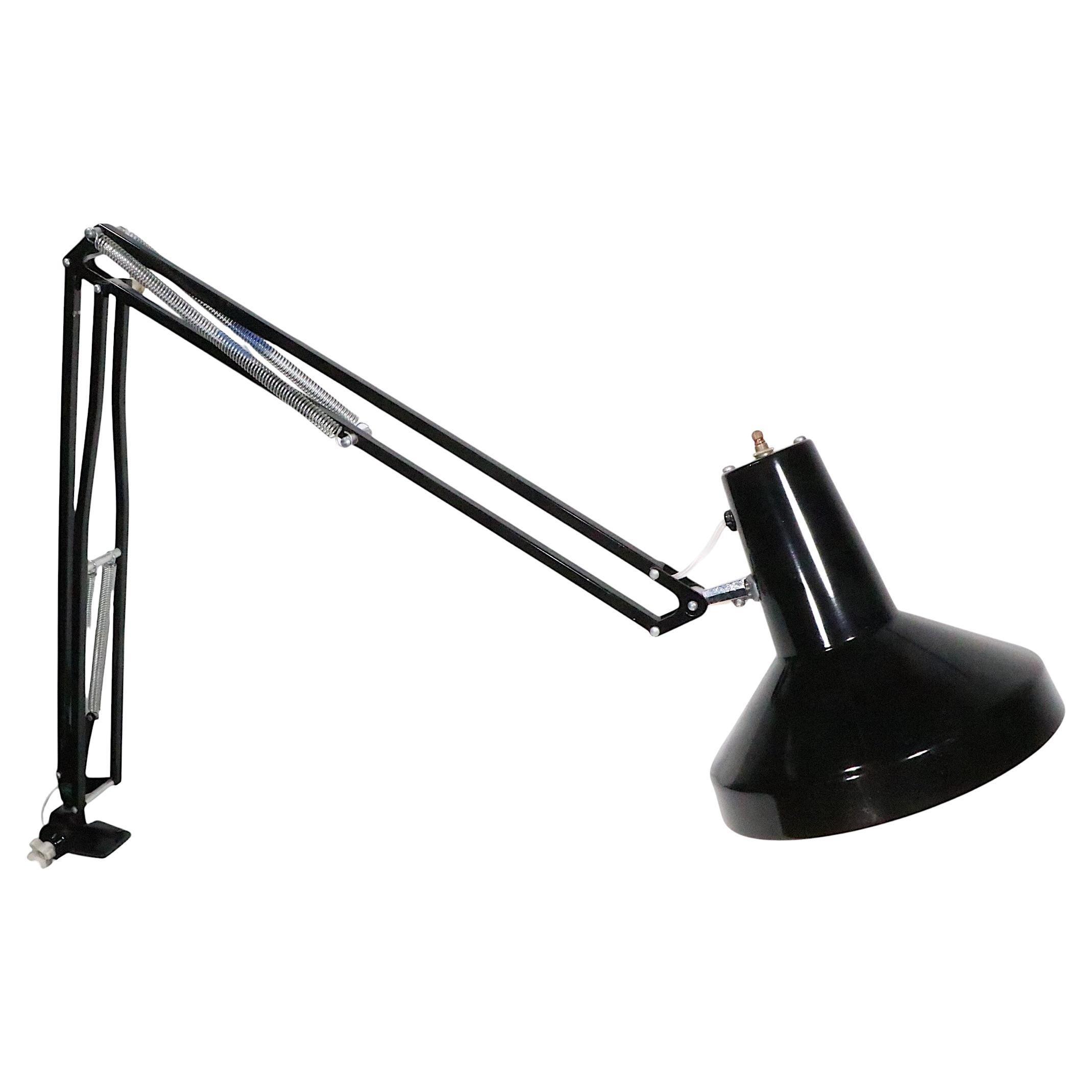 Mid Century Angle Poise Architects Flex Arm Clamp On Work Light by Arttec