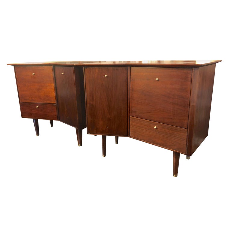 MidCentury Angled Nightstands at 1stDibs
