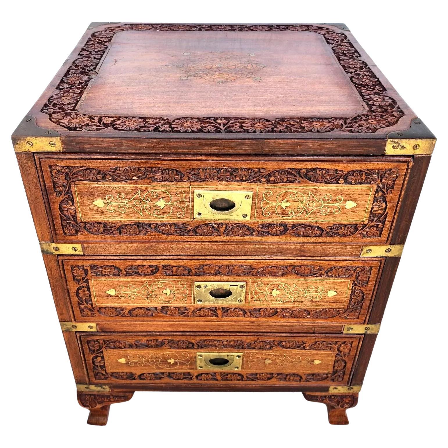 Mid-Century Anglo-Indian Rosewood Chest Nightstand