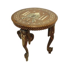 Mid-Century Anglo-Indian Side Table with Elephant Legs, 1950s