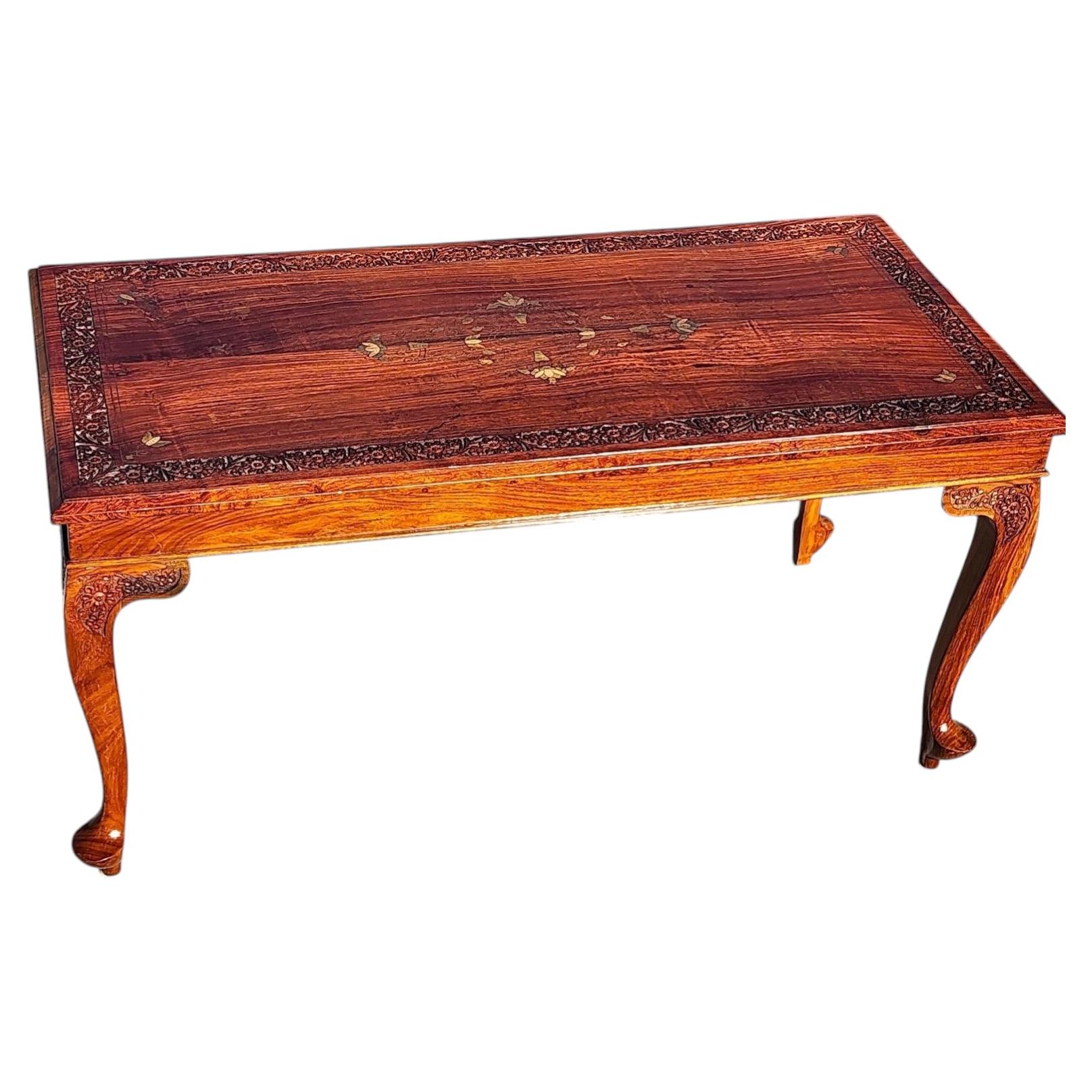 Mid Century Anglo Indian Walnut Coffee Table