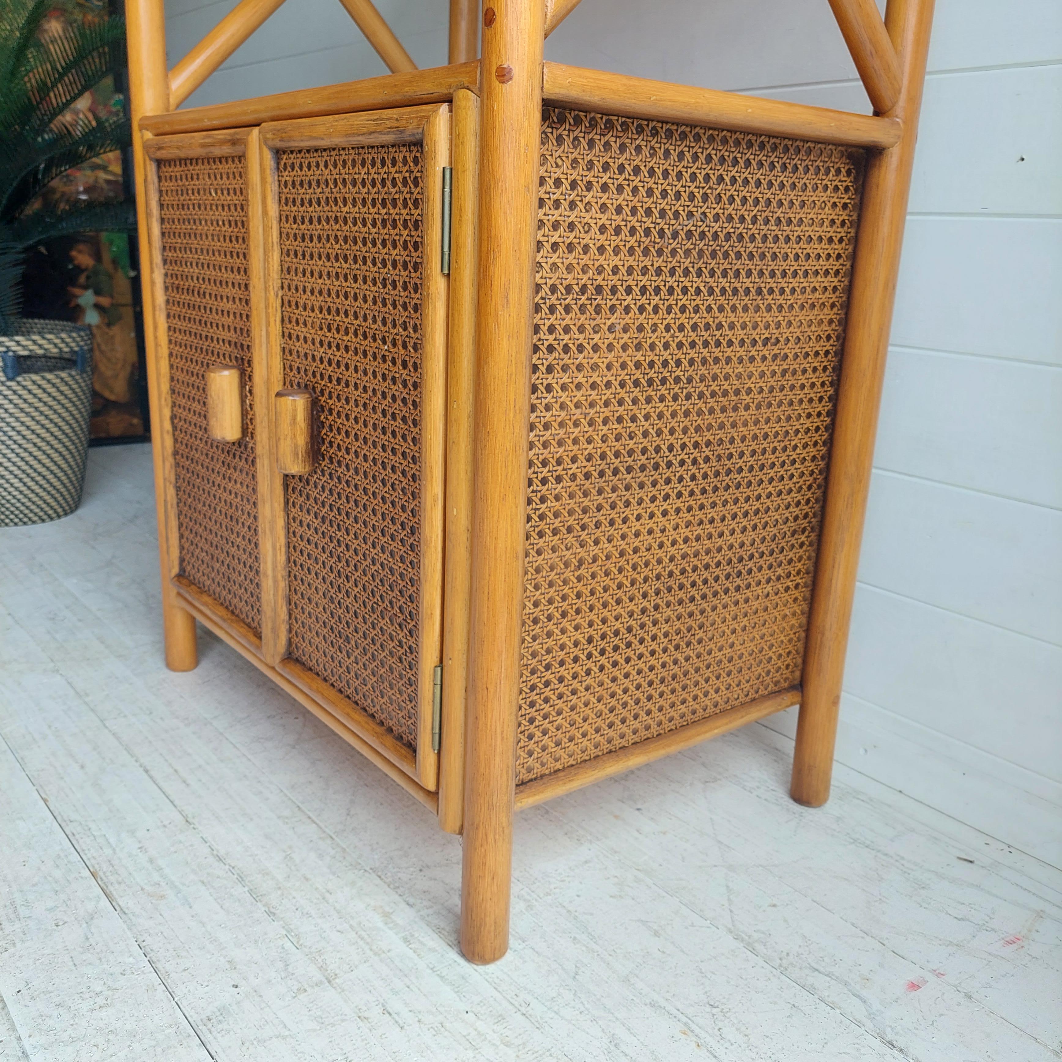 Mid Century Angraves Bamboo, cane and rattan Shelving Unit  70s 80s 5