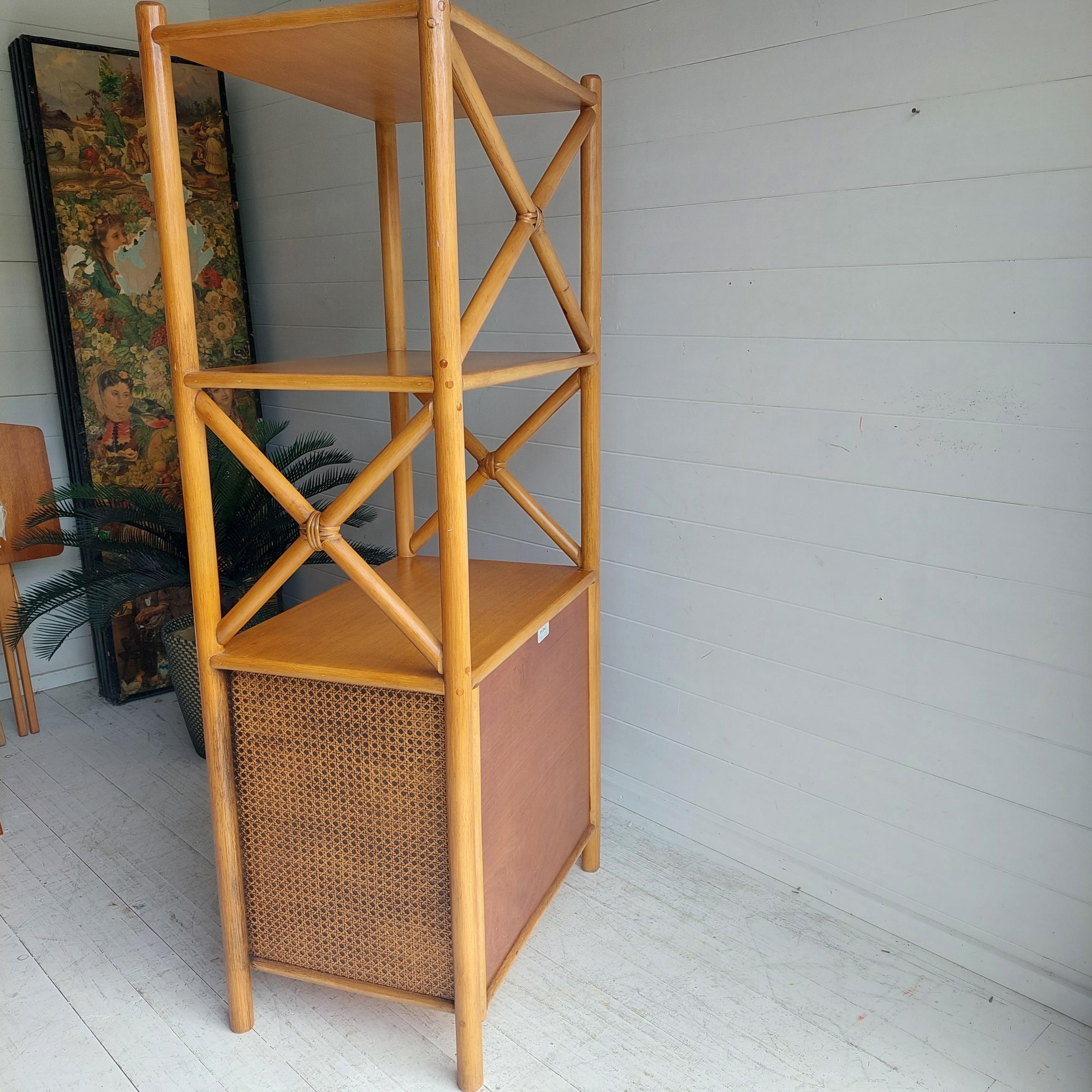 Mid Century Angraves Bamboo, cane and rattan Shelving Unit  70s 80s 14