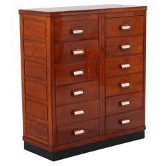 Mid-Century Anonima Castelli Chest of Drawers Archive Cabinet, Italy 40s