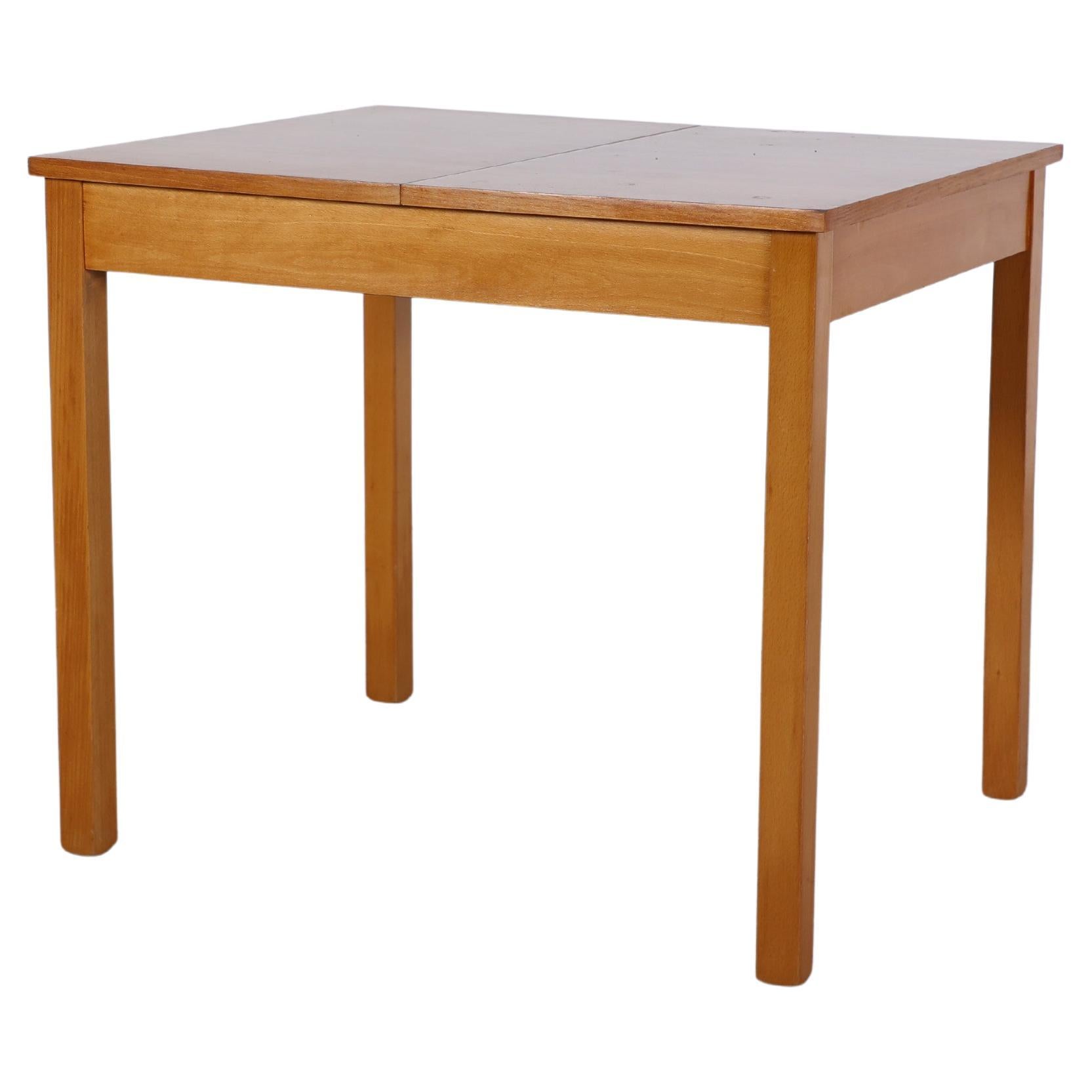 Mid-Century Ansager Mobler Style Extension Table, Teak, Hidden Leaf For Sale