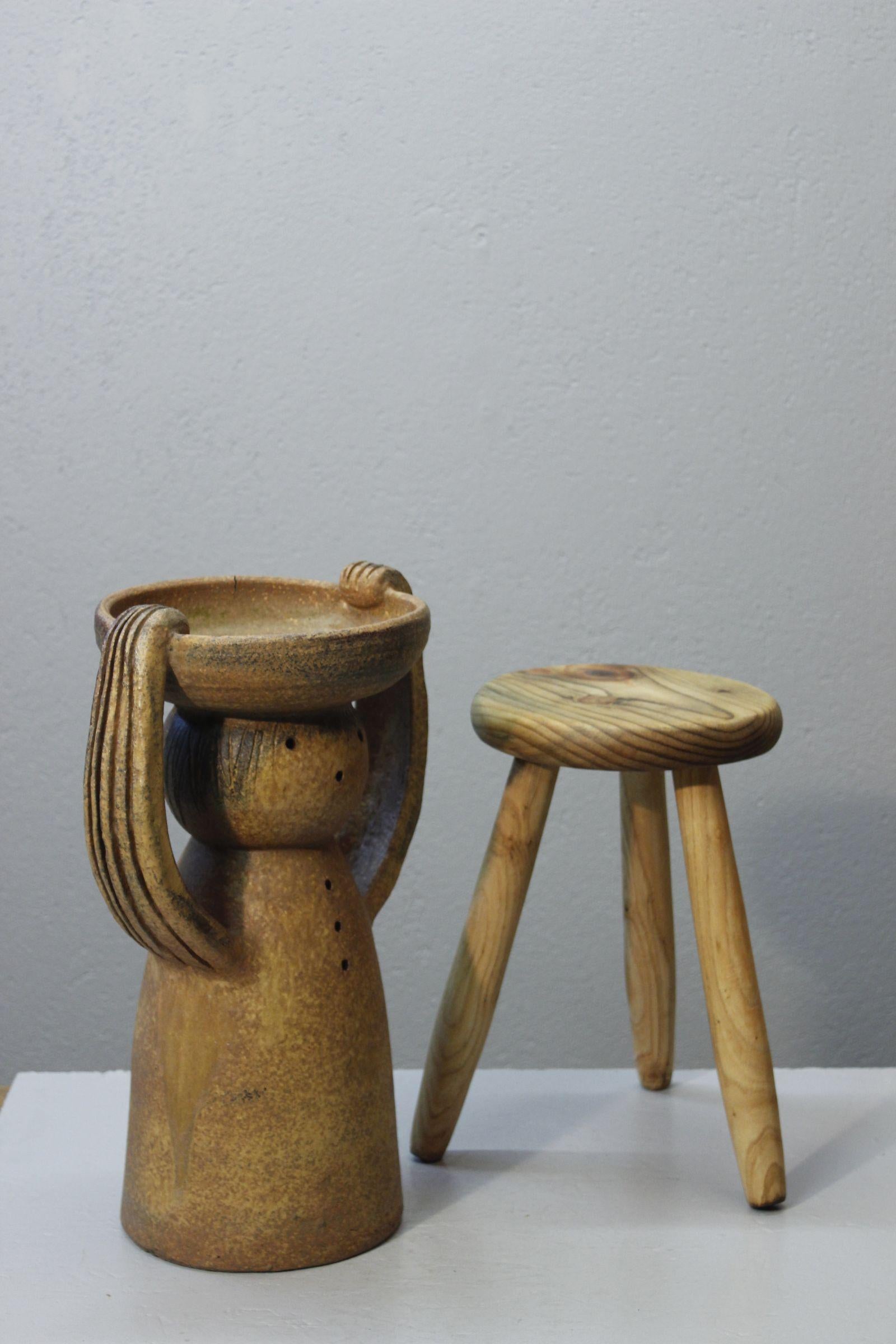 Porte-plante anthropomorphe en céramique du milieu du siècle Bon état - En vente à STRASBOURG, FR
