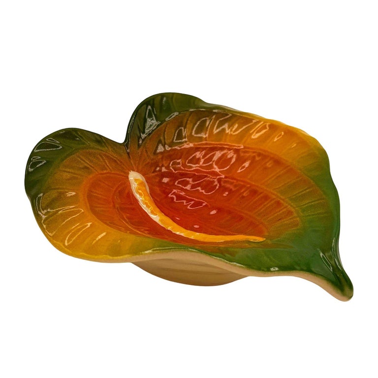 Mid-century Anthurium Ceramic Candy Dish by Tropical Clay Hawaii For Sale  at 1stDibs