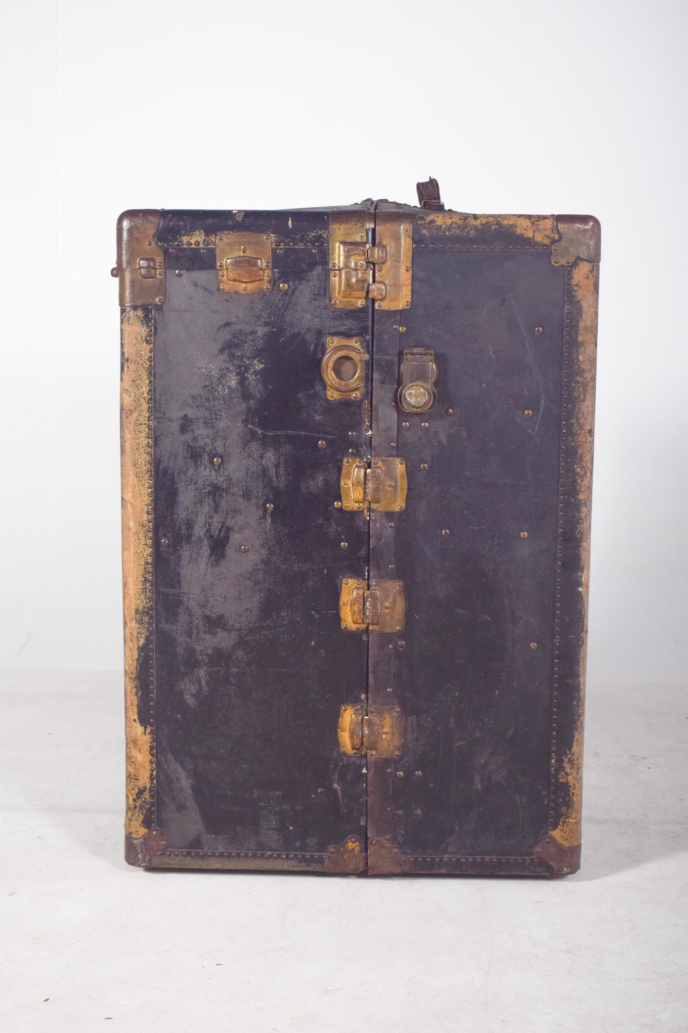 Mid Century Antiques Holdall rivestita in pelle nera In condizioni discrete in vendita a Lisboa, Lisboa