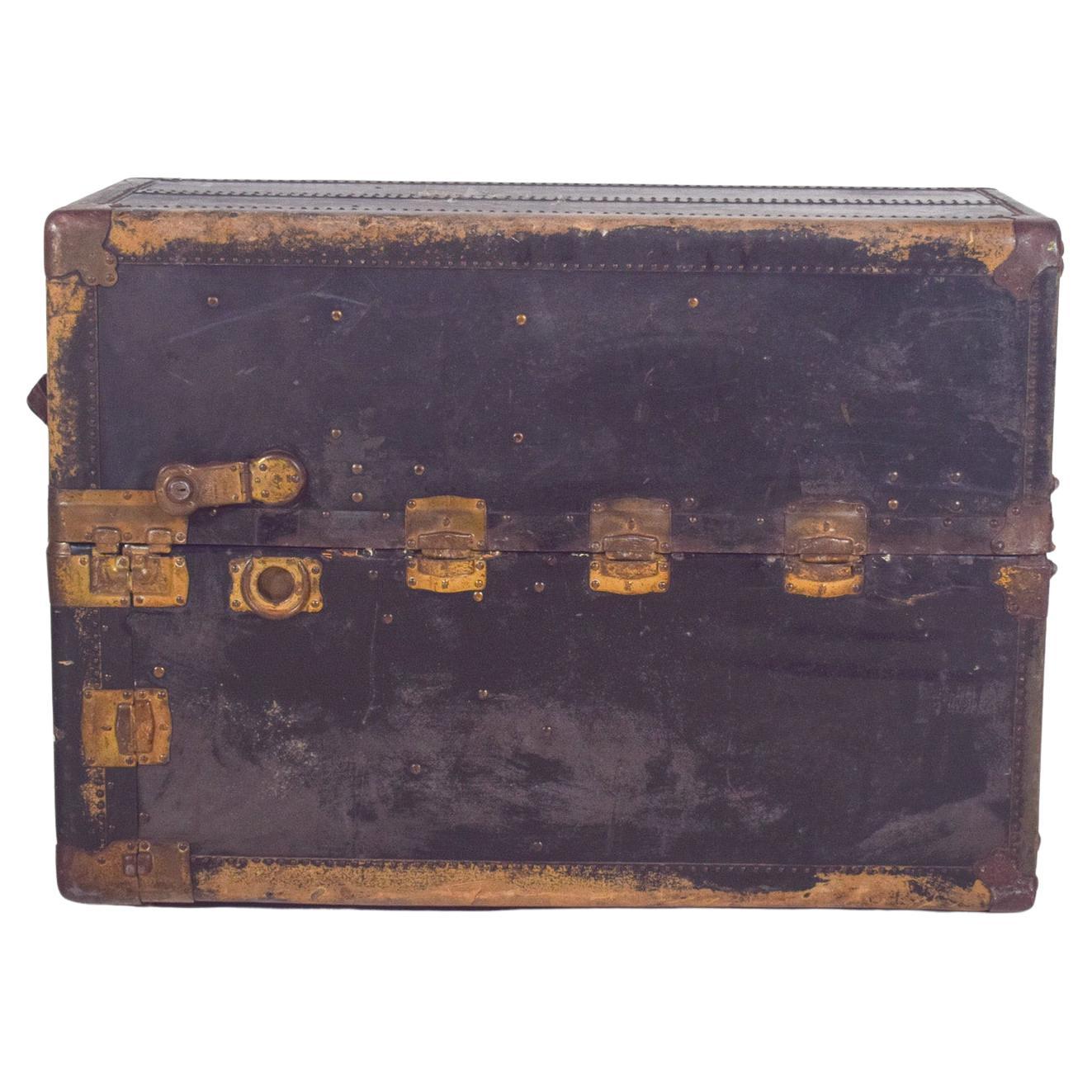 Mid Century Antiques Holdall rivestita in pelle nera in vendita