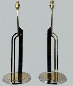 Mid Century Antiques Coppia di Lampade Neoclasiche Italiane in Argento Ormolu arib Gio Ponti