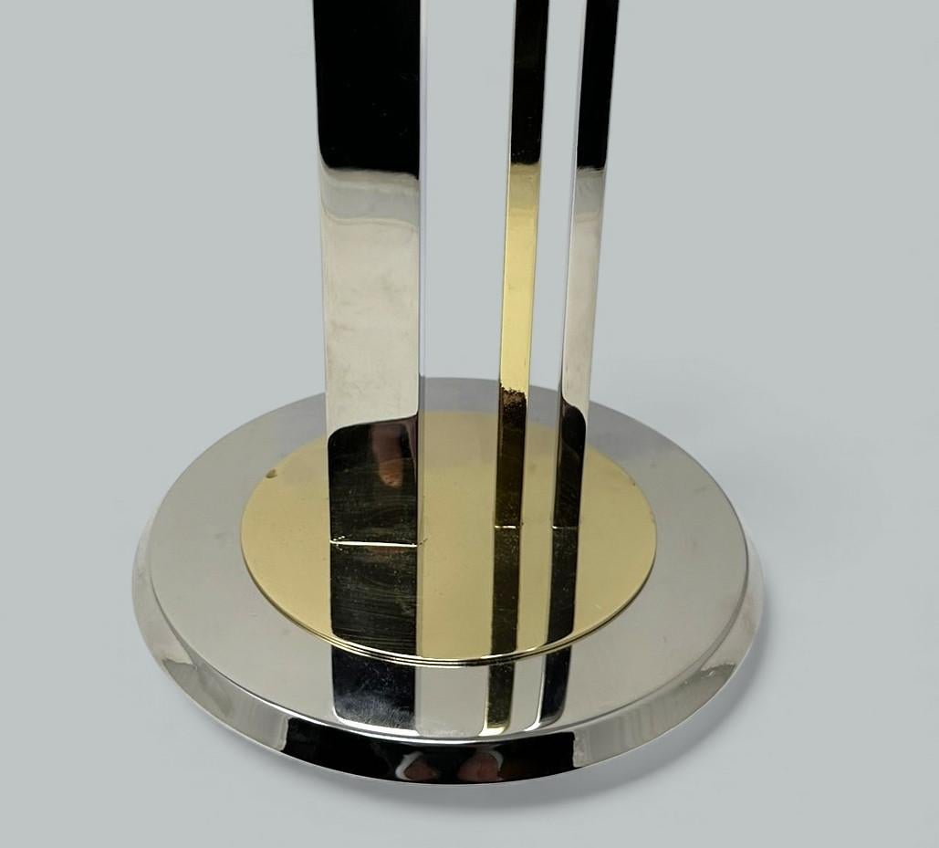 Mid Century Antique Pareja Lámparas Neoclásicas Italianas Ormolu Plata atrib Gio Ponti Italiano en venta