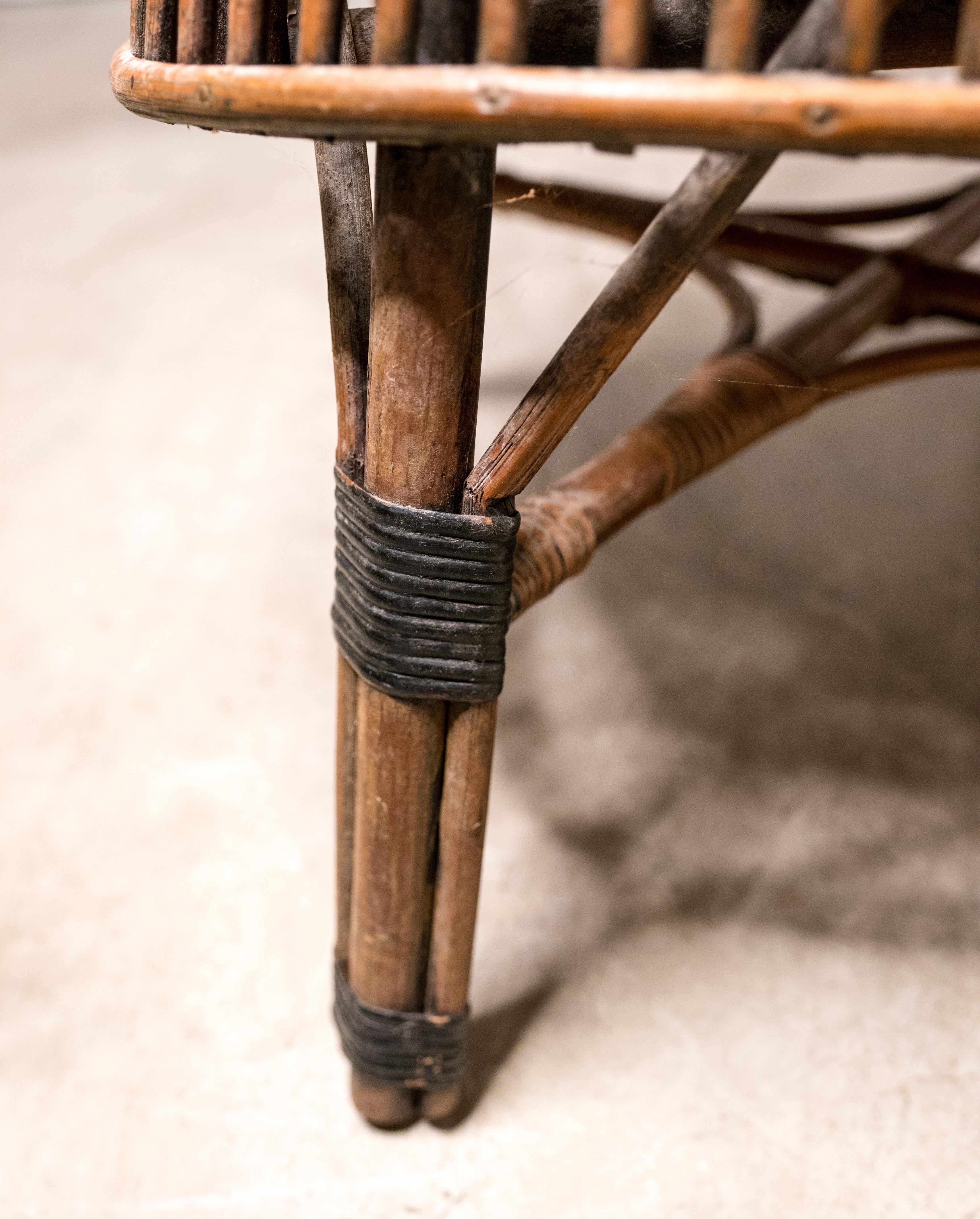 Mid-Century Antique Wicker Chair 3