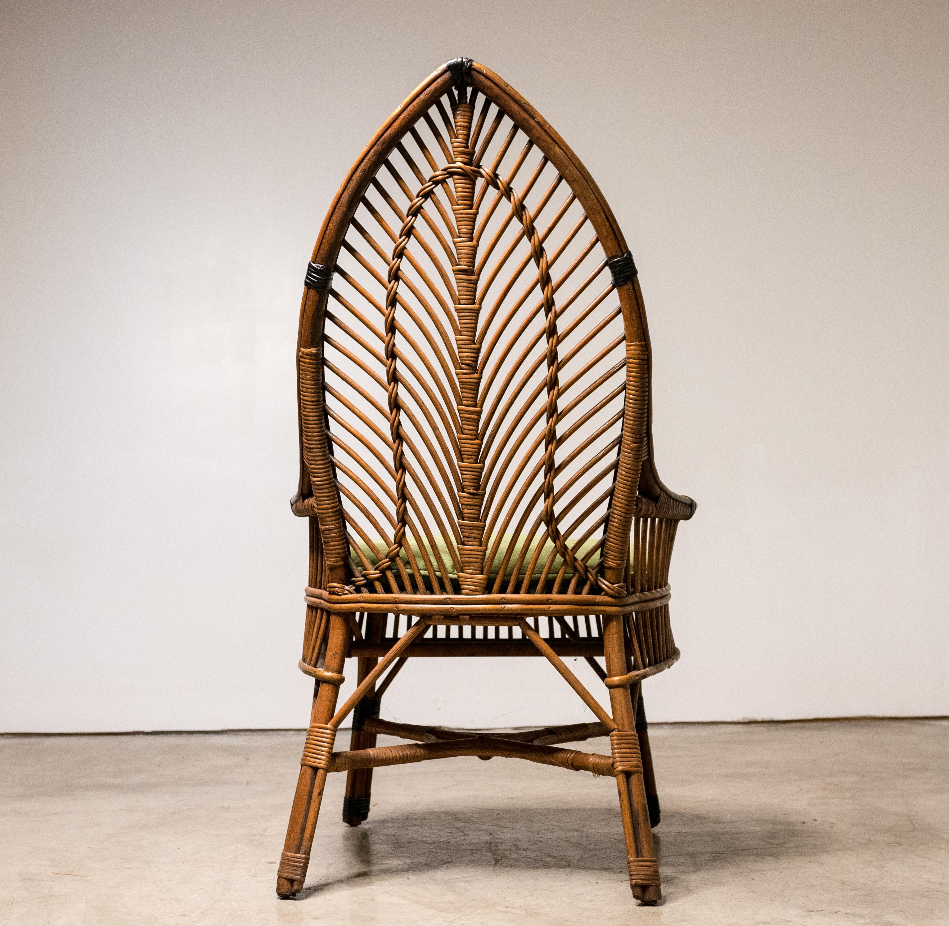 Mid-Century Modern Mid-Century Antique Wicker Chair
