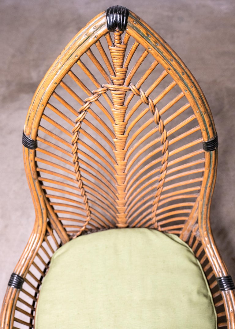 Mid-Century Antique Wicker Chair For Sale at 1stdibs