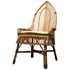 Mid-Century Antique Wicker Chair