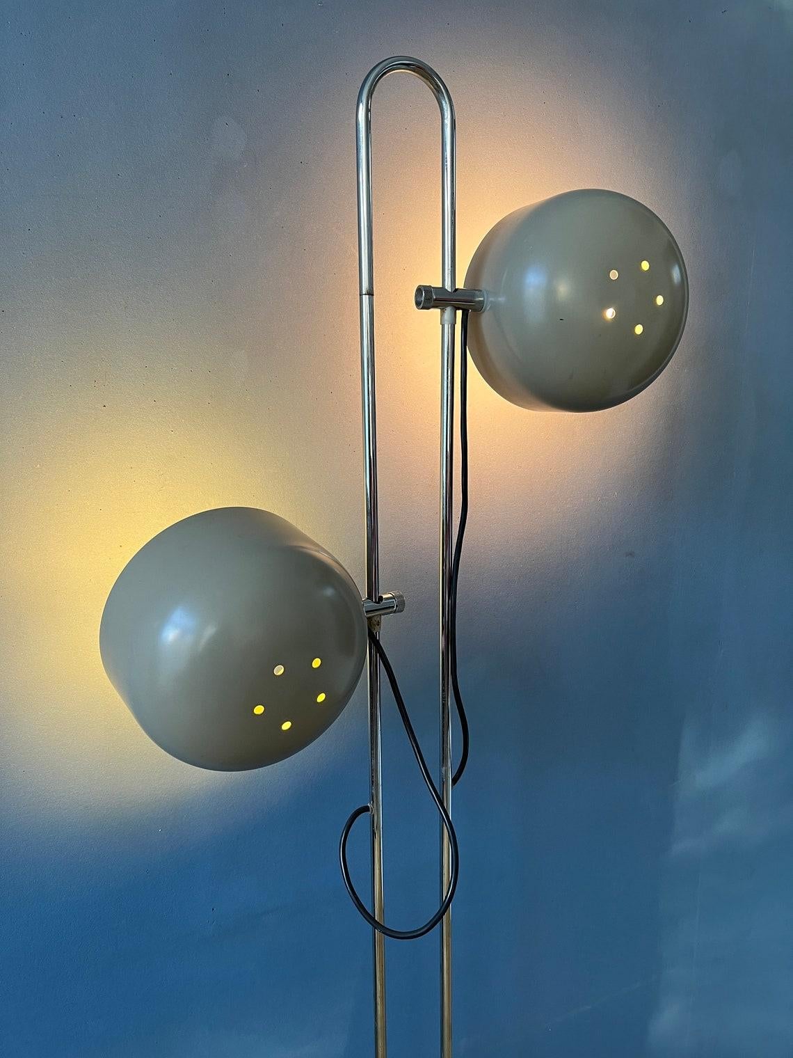 Mid Century Anvia Flexible Taupe Floor Lamp, 1970s In Excellent Condition For Sale In ROTTERDAM, ZH