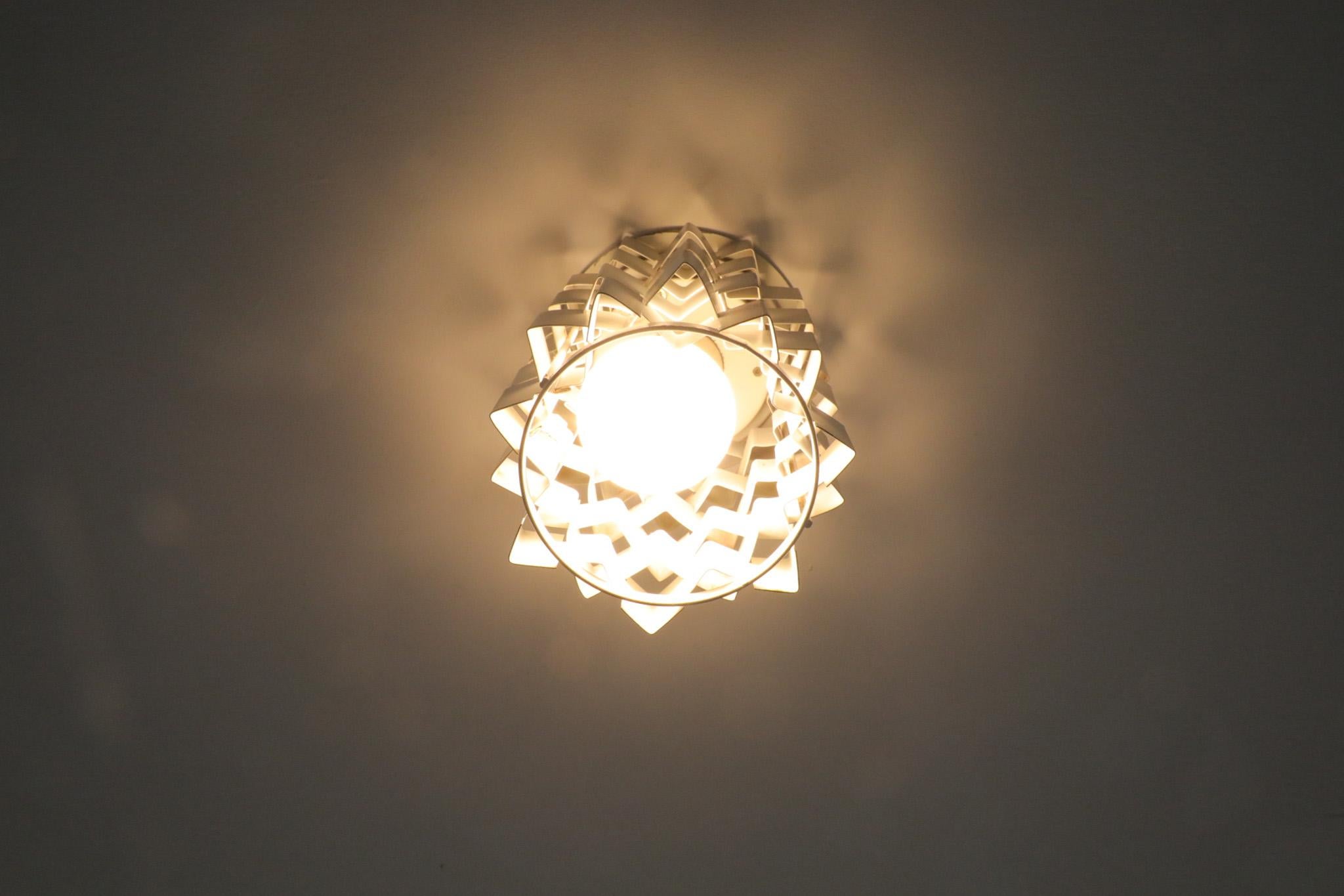 Mid-Century Anvia Style Architectural Flush Mount Ceiling Light 3