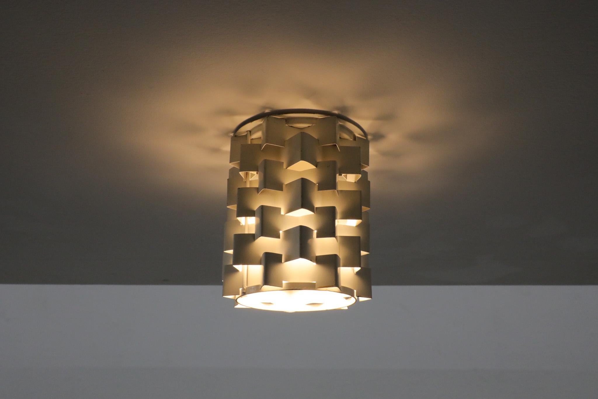 Mid-Century Anvia Style Architectural Flush Mount Ceiling Light 4