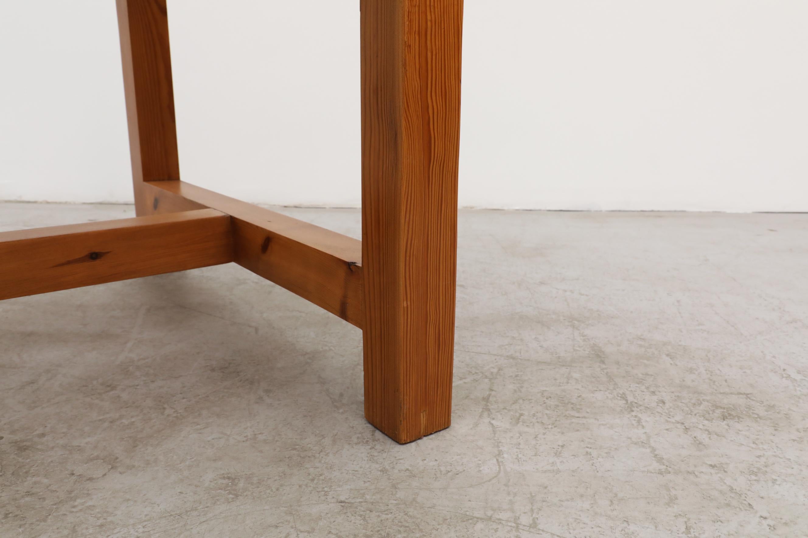 Mesa de Comedor Cuadrada de Pino con Tablero de Listones, Estilo Apeldoorn de Mediados de Siglo en venta 5