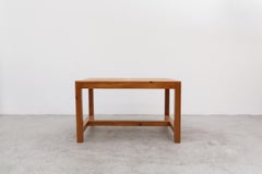 Mid-Century Apeldoorn Style Slatted Top, Square Framed Pine Dining Table