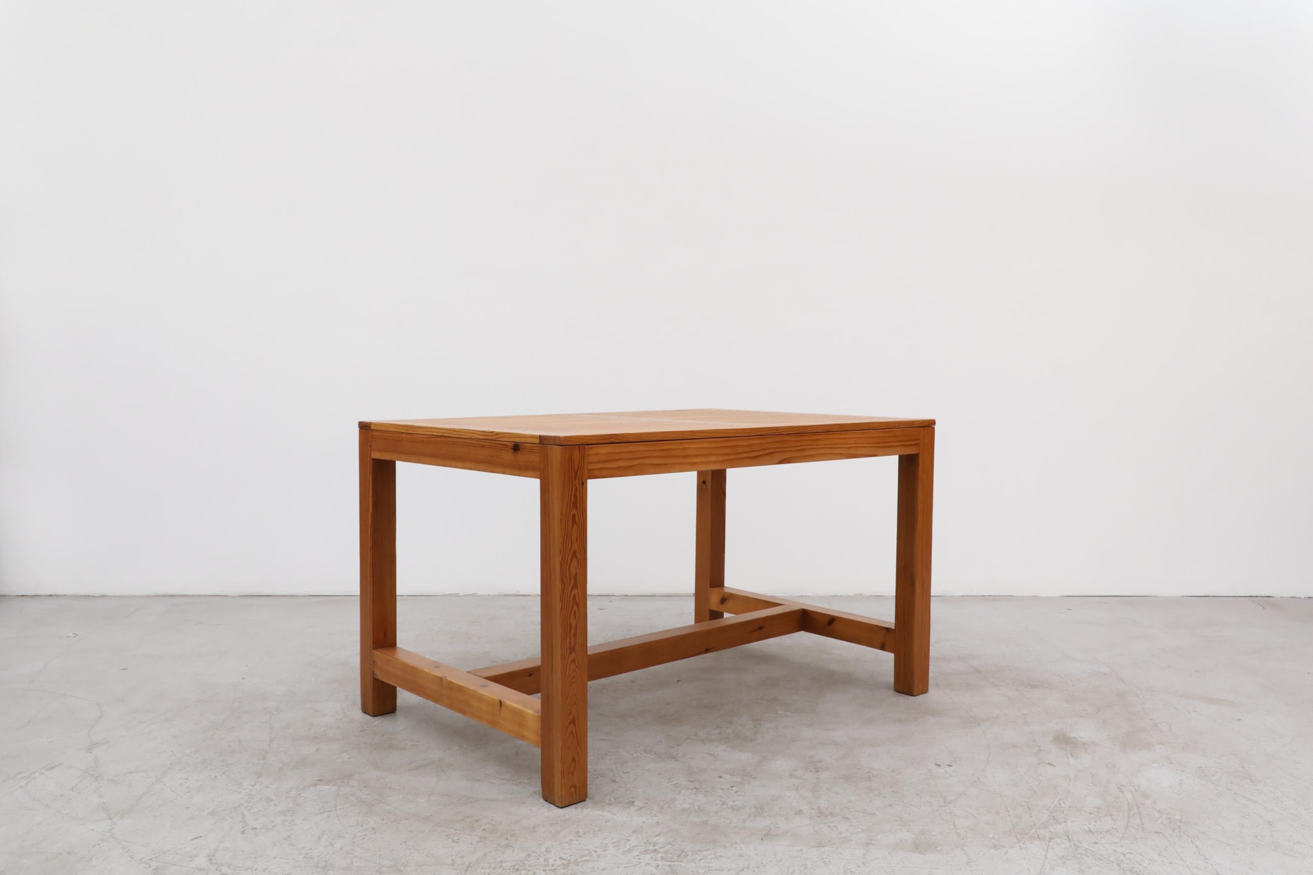 Dutch Mid-Century Apeldoorn Style Square Framed Pine Table For Sale