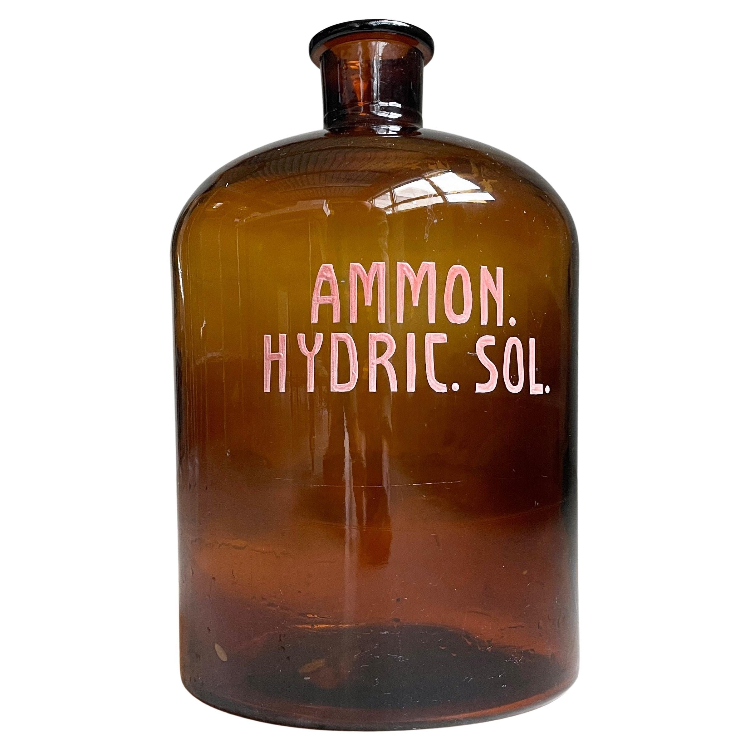 Mid Century Apothecary Bottle - AMMON. HYDRIC. SOL