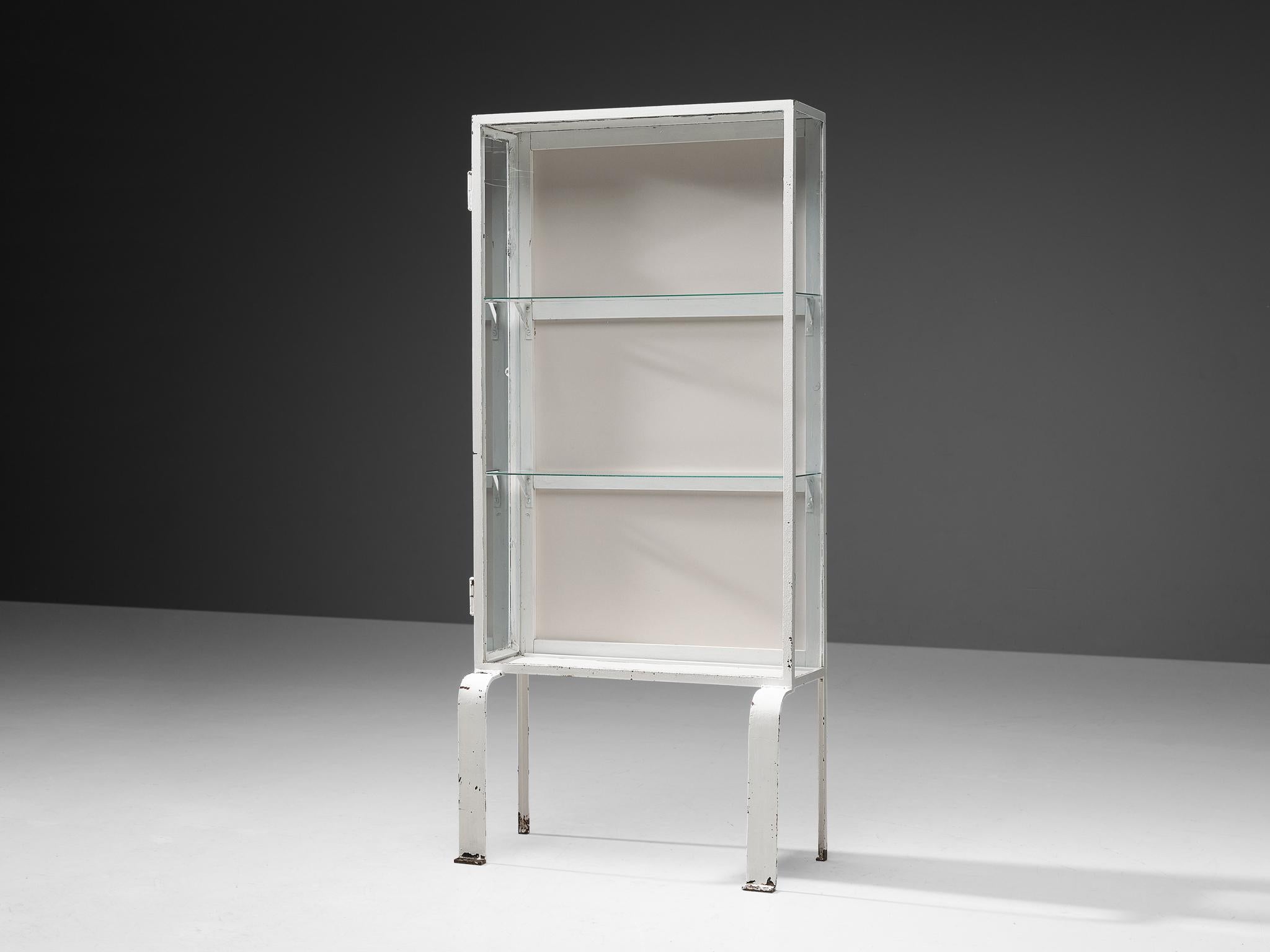 Mid-Century Modern Mid-Century Apothecary Cabinet in White Lacquered Metal